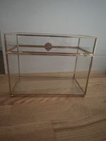 Glas Box Messing Dekoration Schmuck Aufbewahrung neu