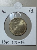 Yougoslavie- 5 dinars - 1982