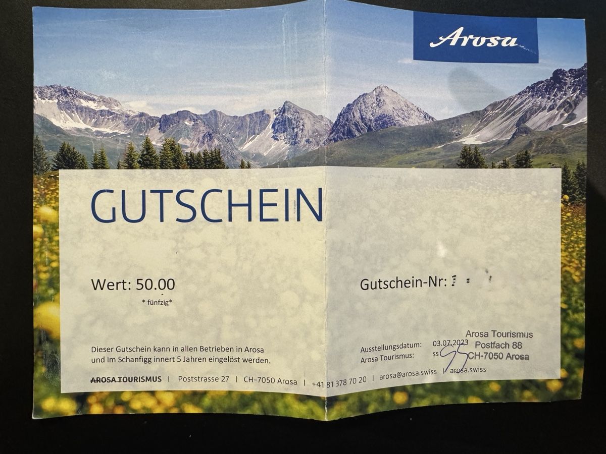 Buoni: Arosa Gutschein CHF 50 – Nuovo (secondo la descrizione) da Zürich venduto da Hema-8