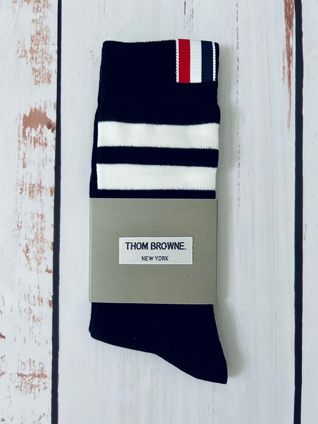Calze: Socken Stripe Mid-Calf Men Socks THOM BROWNE – Nuovo e nell'imballaggio originale da Zürich venduto da Ferienan 1