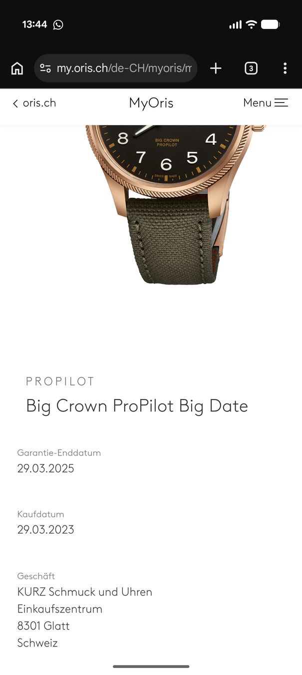 Oris Montres: Big Crown ProPilot Big Date bronze – D'occasion à Mols par Mountain_Picture 6
