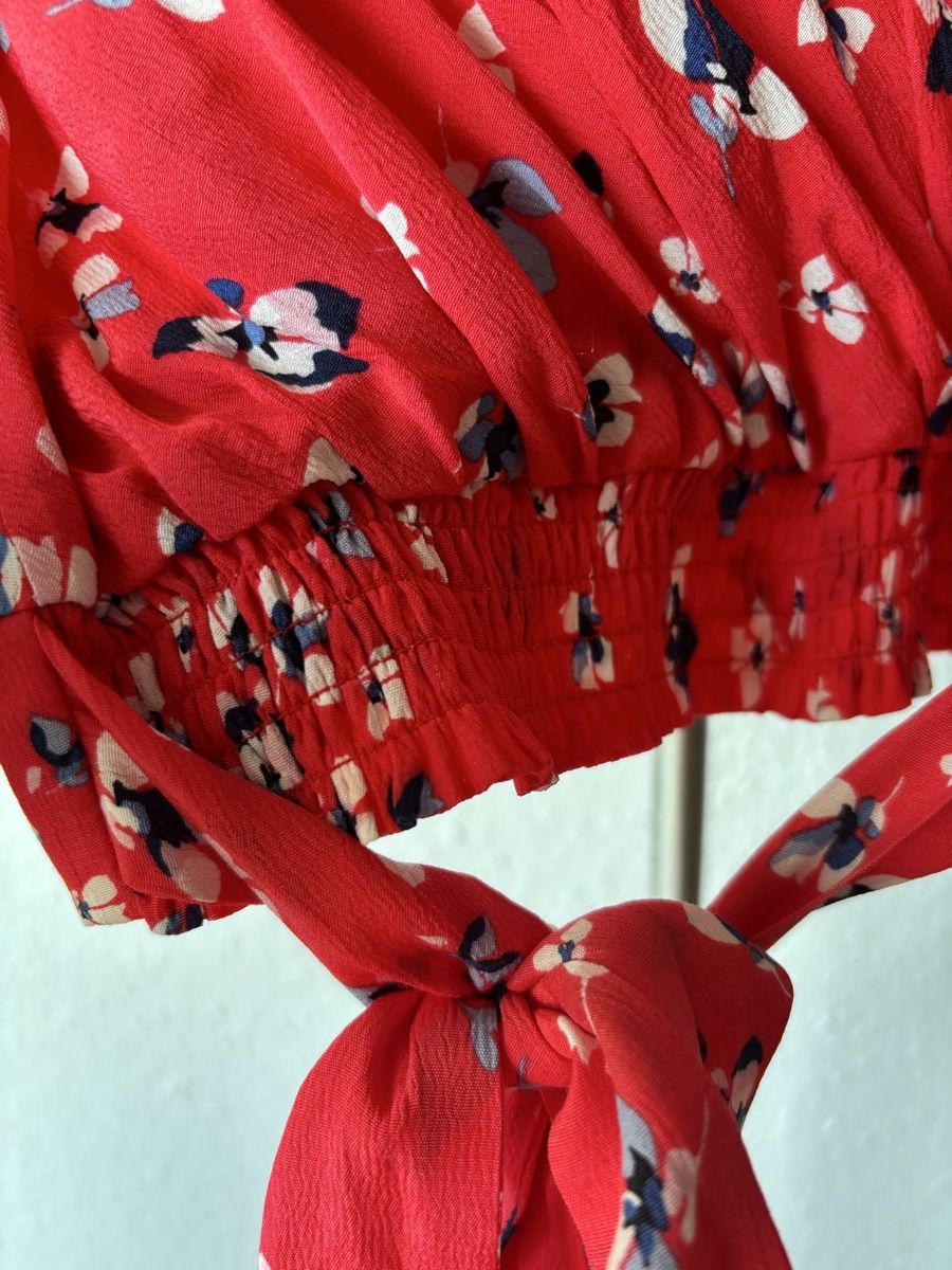 Kookai Camicette: Blouse cache-cœur Kookai rouge  – Nuovo (secondo la descrizione) da Onex venduto da ali_8gbq 2