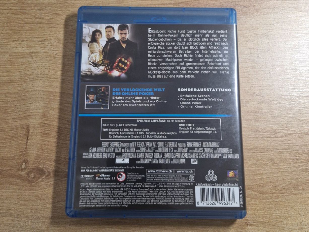Tutti i DVDs: Runner Runner (2013) RAR Bluray – Usato da Pfungen venduto da Whitie 1