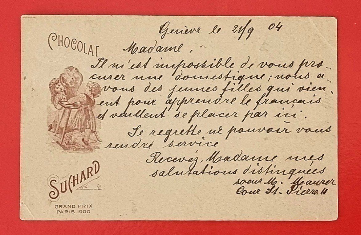 Tutti i francobolli: Suchard - Geneve - Ganzsache - 1904 – Usato da Rothrist venduto da RROENK