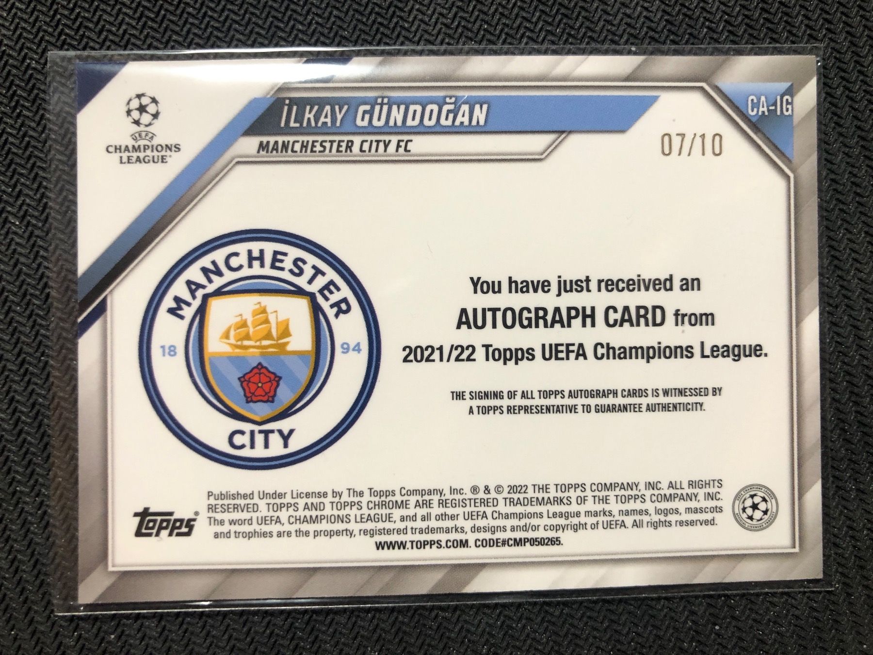 Topps Carte collezionabili: Topps Chrome Ilkay Gündogan Autogramm 07/10 – Usato da Wangenried venduto da Garagara 1