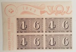 BL24) 1943, 4-Block aus Sonderblock,  Zürich 4&6 postfrisch