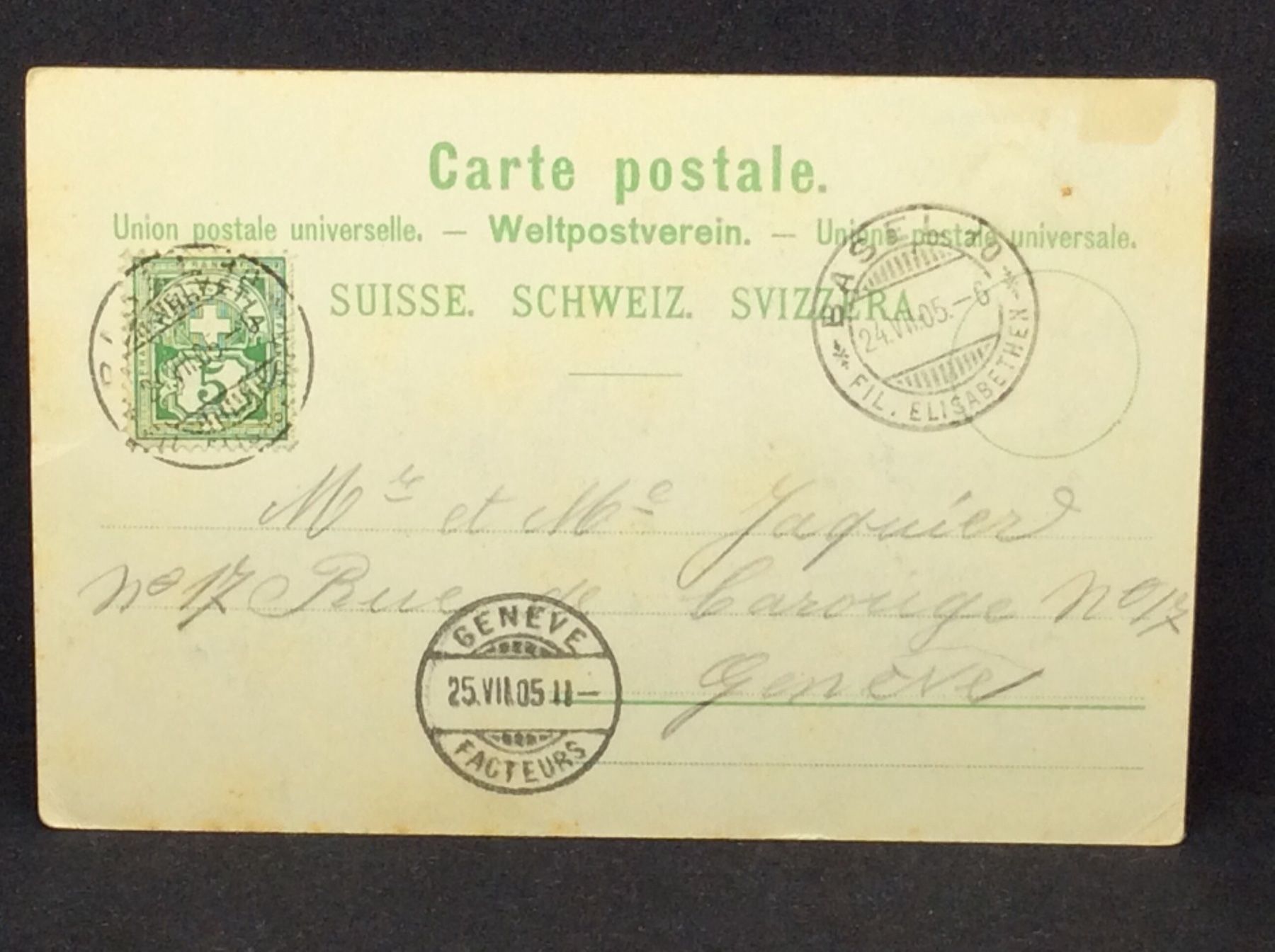 Cartoline postali: Basel, St. Jakobsdenkmal – Usato da Widnau venduto da Brusi9 1
