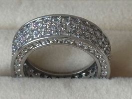 Luxus Elegante Gr: 17/7 Ring mit  Zirkonia Farbe:Silber