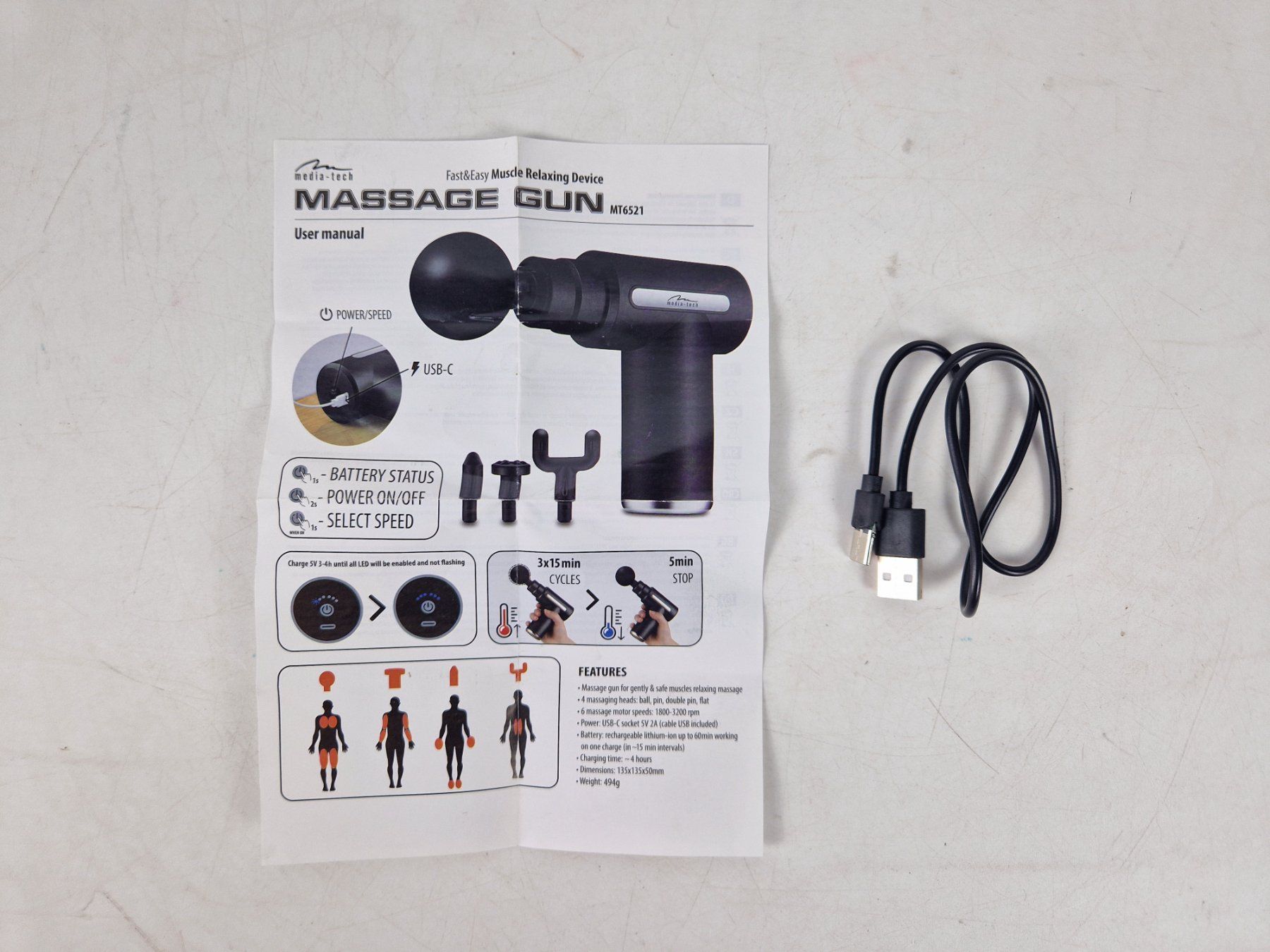 Dispositivi per massaggi: MEDIA-TECH Massage Gun MT6521 – Usato da Muhen venduto da Restwert_Muhen 4