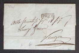 ITALIA 1841: Lettera da PIOVE a VENEZIA