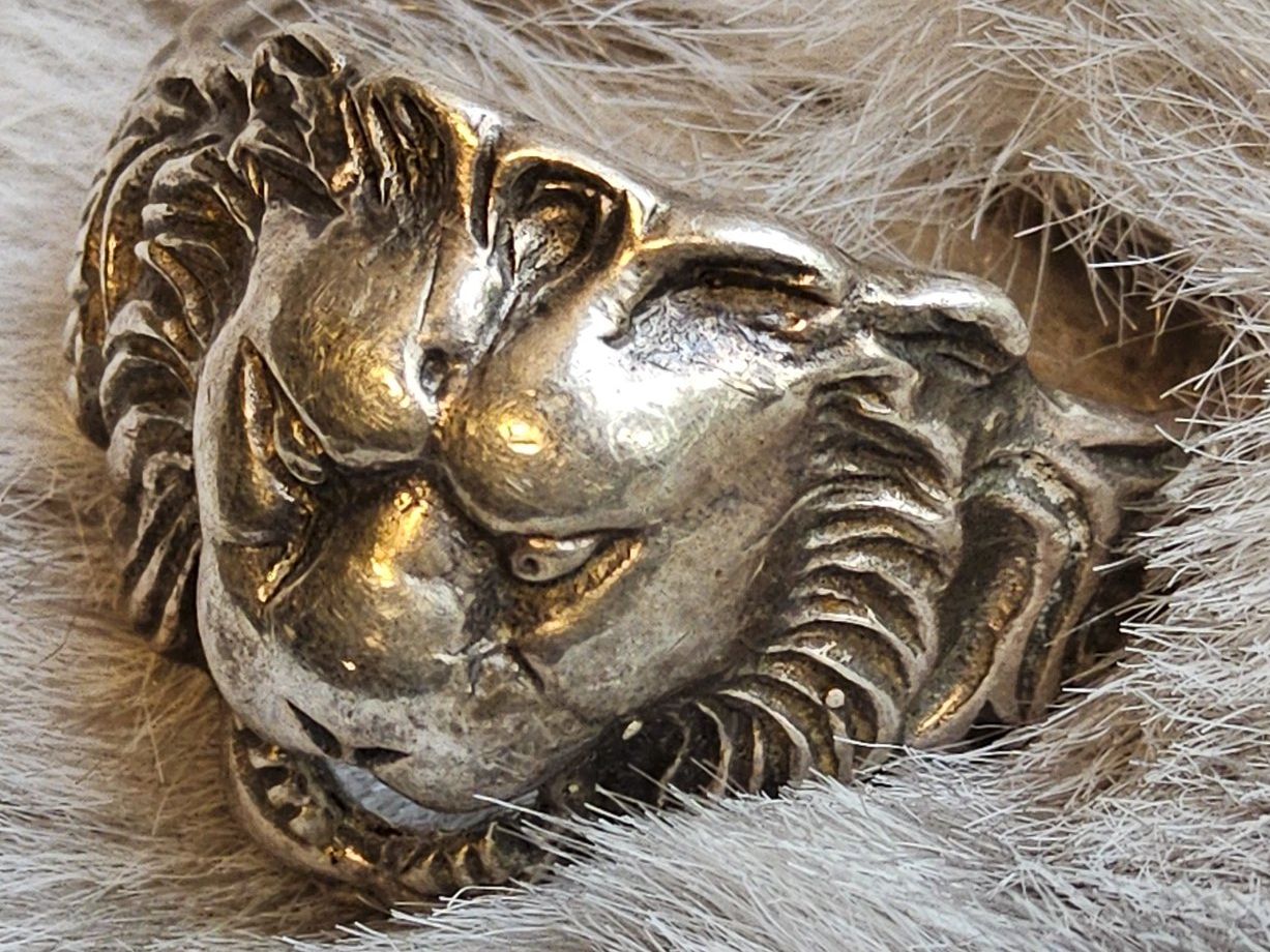 Anelli: Antiker Sterling Silber Löwen Ring Grösse 56 – Usato da Zürich venduto da SciTec 1