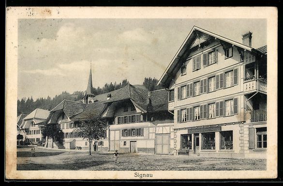 Cartoline postali: Signau, Strassenpartie mit Kirche und Sc – Usato da Berlin venduto da bartko-reher