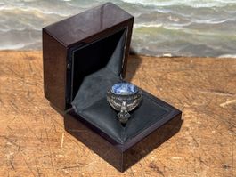 Majestätischer Silberring mit Lapis Lazuli Grösse 62