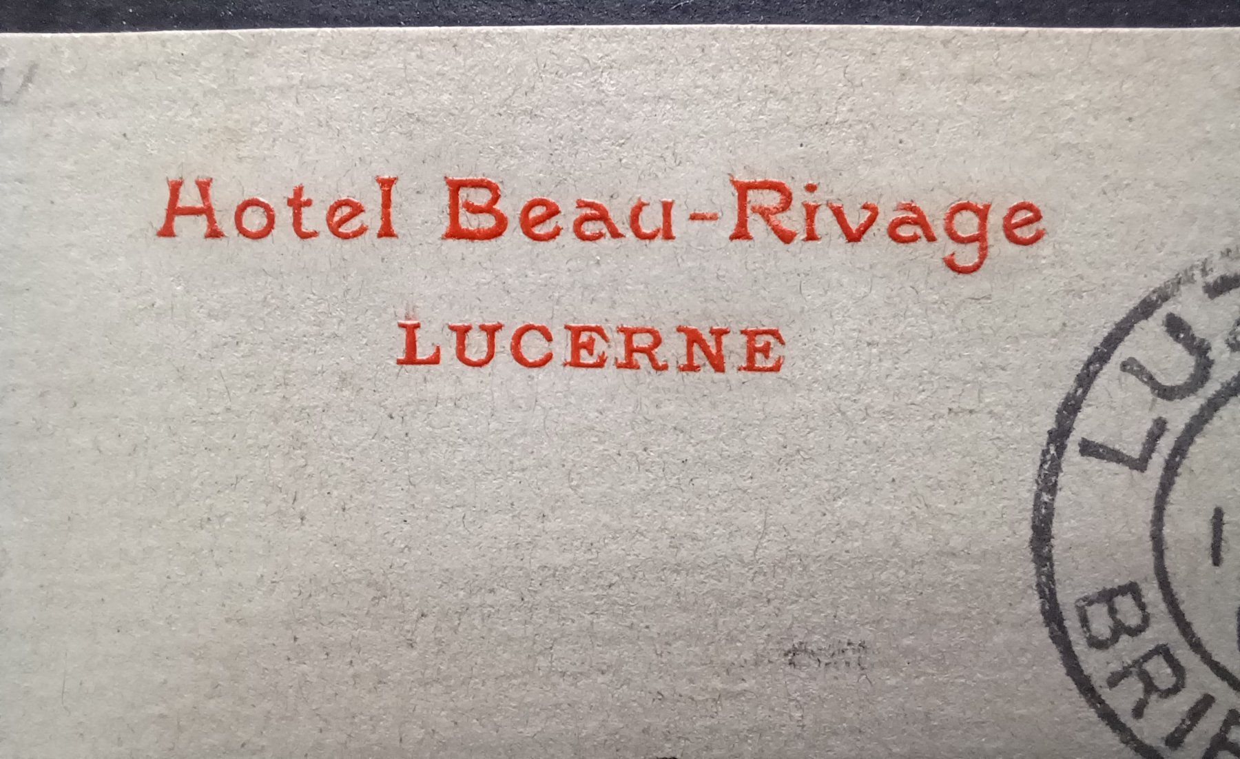 Tutti i francobolli: LU, Brief Luzern 1924, Hotel Beau-Rivage, – Usato da Aarau Rohr venduto da mgvw 1