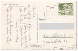 Aushilfsstempel BETTMERALP 25 VII 1953 auf AK nach Allschwil