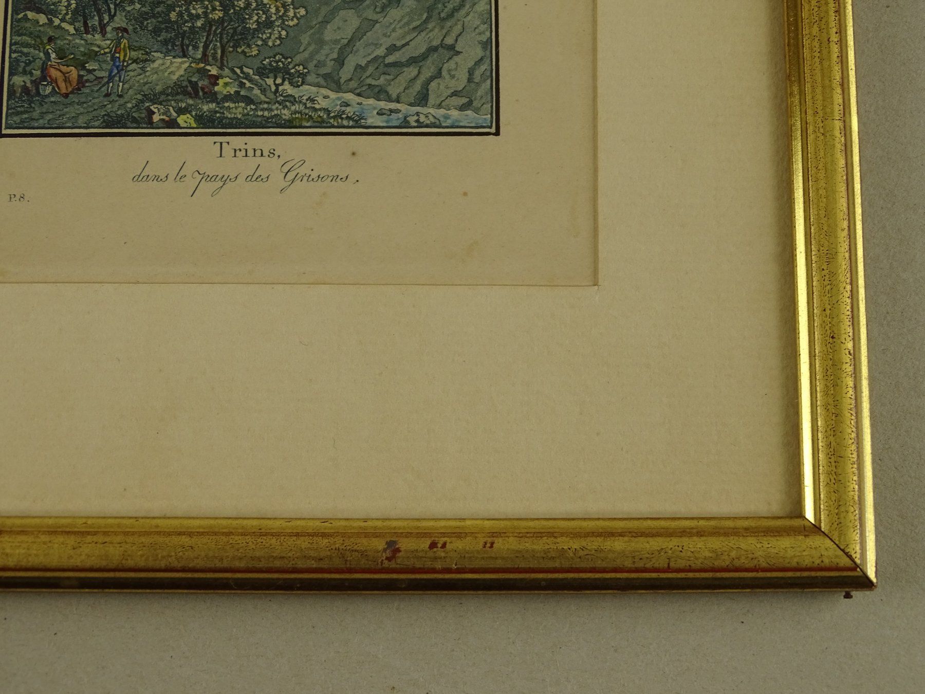 Incisioni: TRINS GRAUBÜNDEN, AQUATINTA UM 1830 – Usato da Grüningen venduto da Kartensammler 6