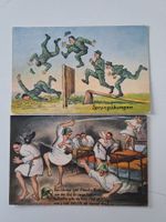 2 alte humorvolle Militär Ansichtskarten  um 1930