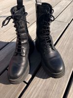 Schnürstiefel schwarz Leder Grösse 38 guter Zustand