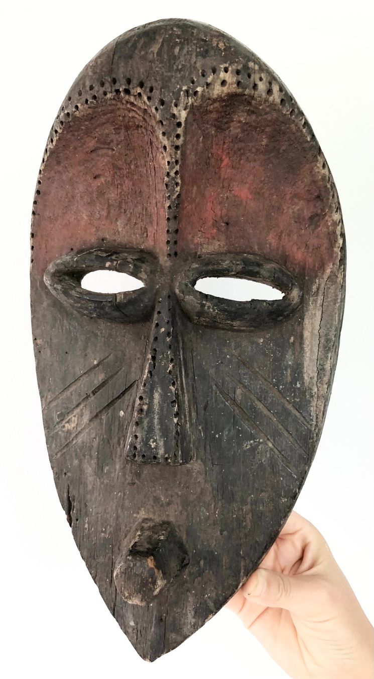 Skulpturen & Statuen: Rarität seltene alte Mahongwe Maske Gabun Höhe 35 cm Top – Gebraucht aus Rüthi (Rheintal) von Kunsthaus777 2