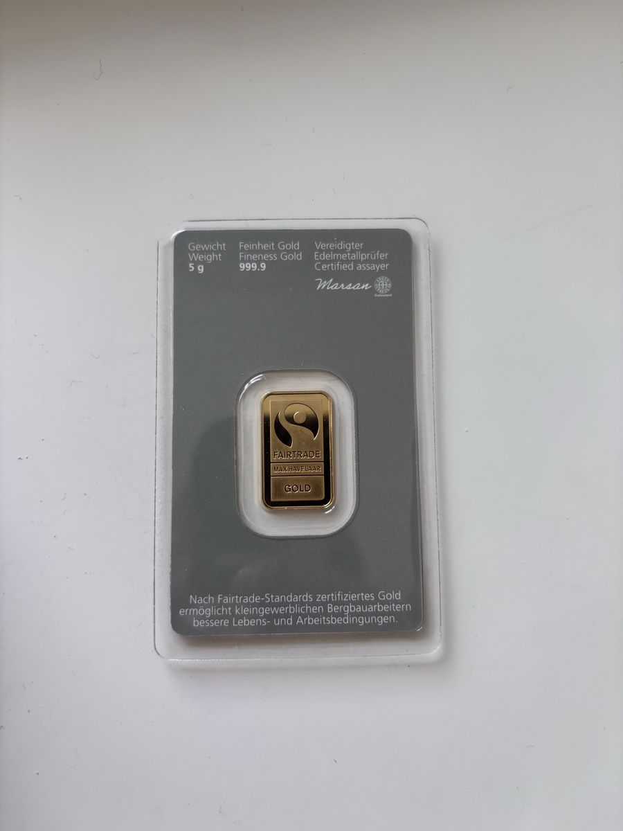 Metalli preziosi: Fairtrade 5g Goldbarren – Usato da Zug venduto da Ch.Degen 1