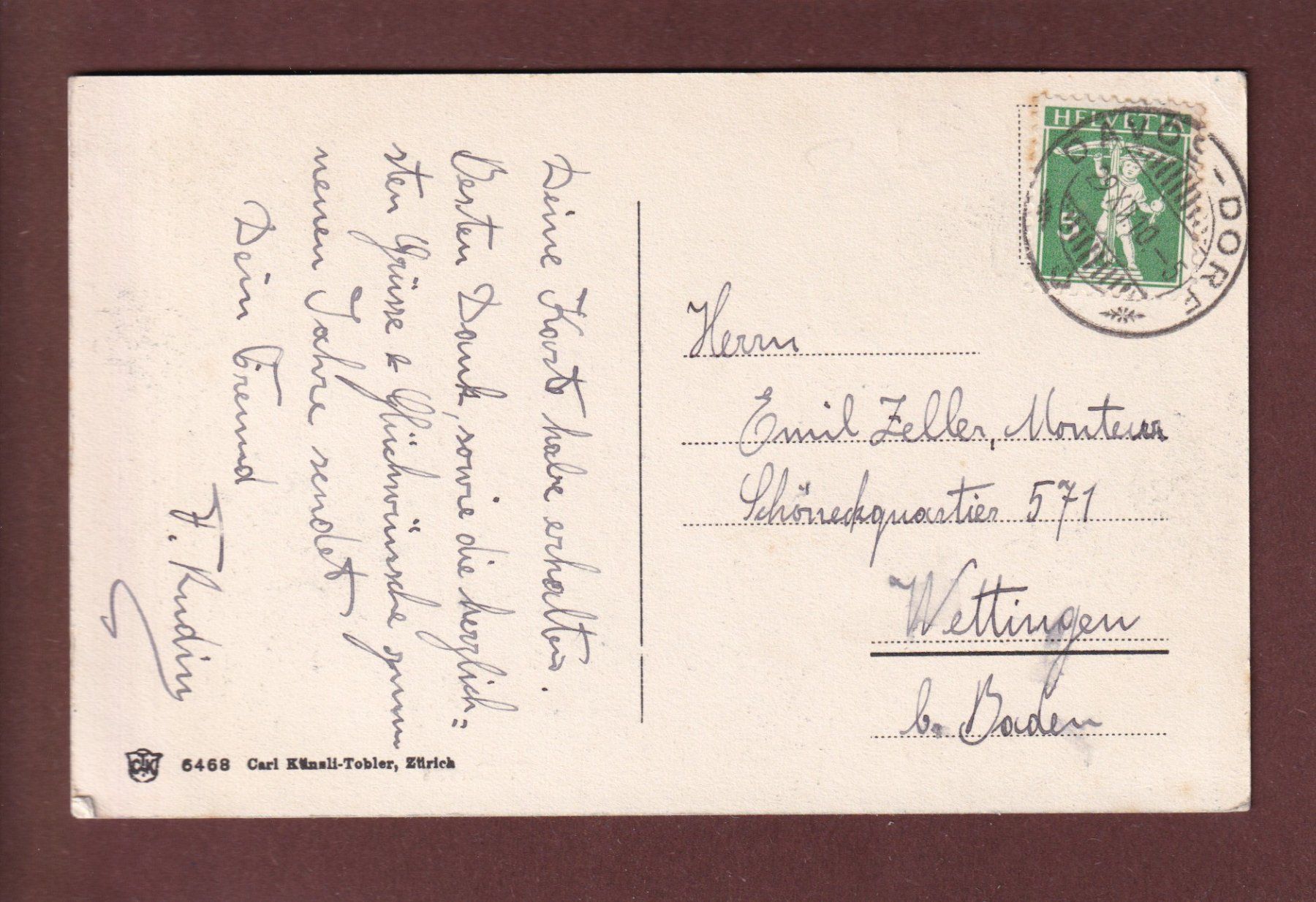 Ansichtskarten: DAVOS - Neujahr - 1910 – Gebraucht aus Pully von nicecards 1