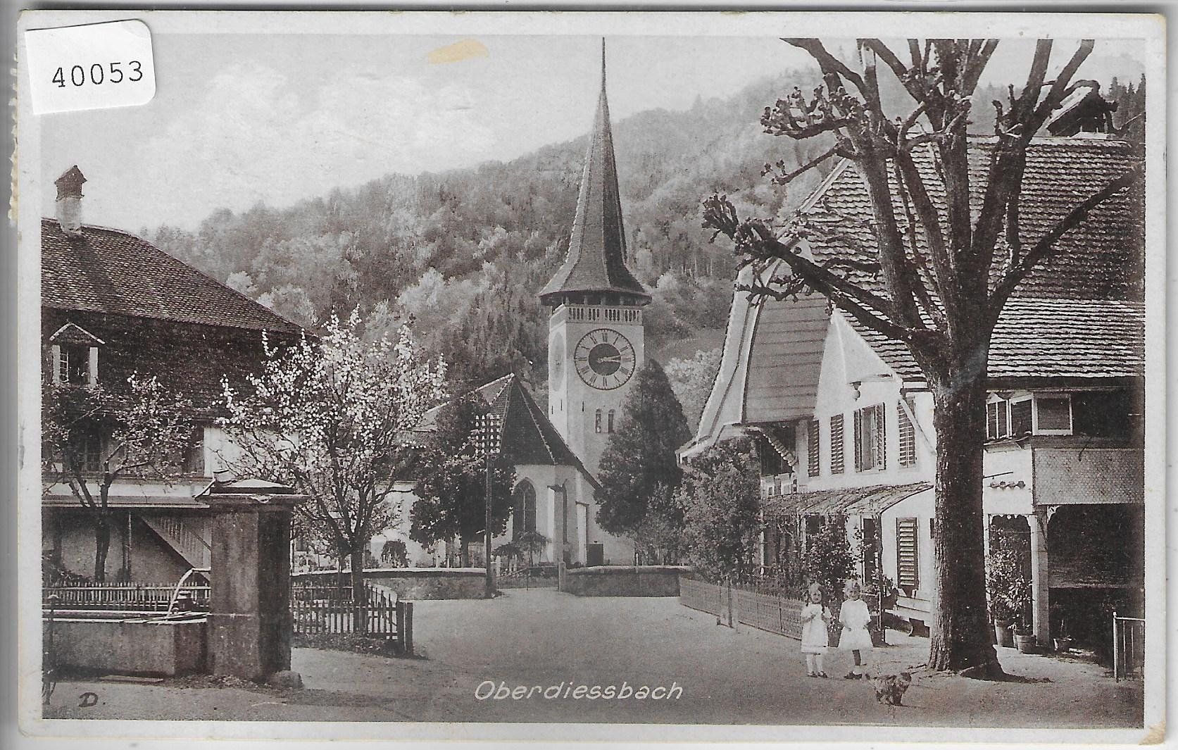 Cartoline postali: Oberdiessbach - Kirche - animee belebt – Usato da Ettingen venduto da Kartenplanet