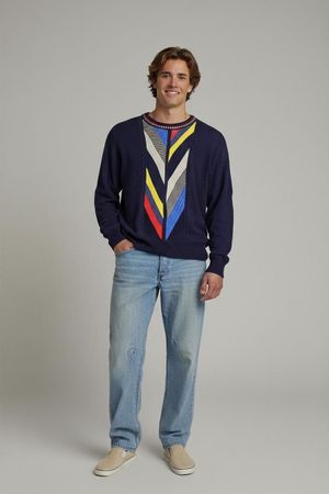 Carlo Colucci Vintage Pullover mit buntem geometrischem