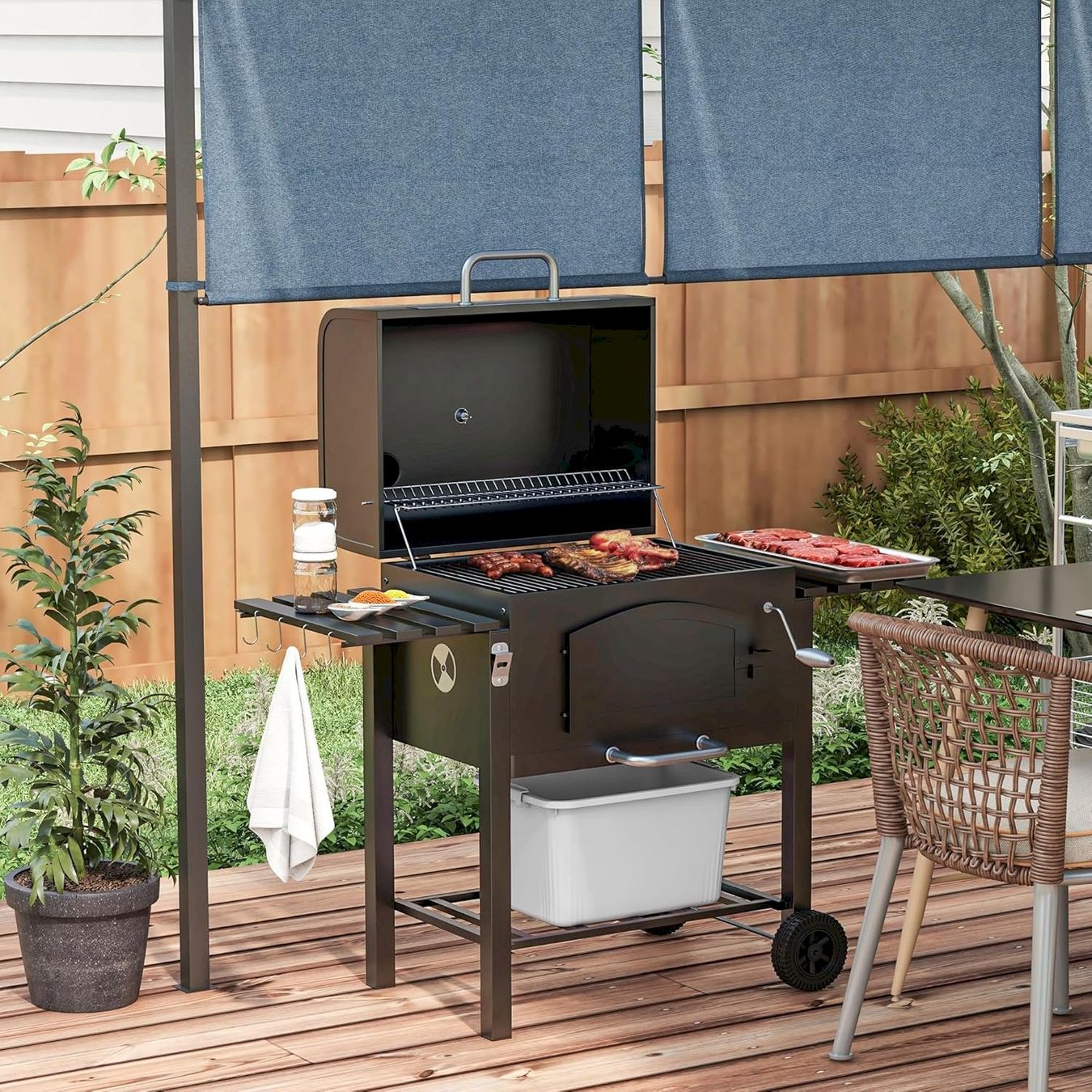 Griglie: Holzkohlegrill BBQ-Grill Smoker – Nuovo e nell'imballaggio originale da Bottighofen venduto da zaap 1
