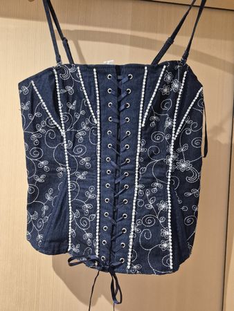 Jeans Corsage Top, neuwertig, Grösse 40 zum Schnüren!