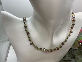 Vintage Collier Granat und Peridot