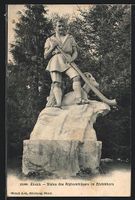 Zürich, Alphornbläser-Statue im Züric