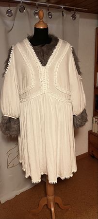 BODYFLIRT Kleid Cremeweiss Gr. 48/50 Tunika VERSAND✅,