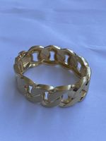Bracelet gourmette plaqué or, femme, modèle épais, occasion