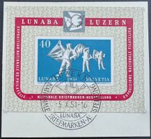 1951 Lunaba Block Luzern auf Briefstück ⦿ SBK 180.- ++