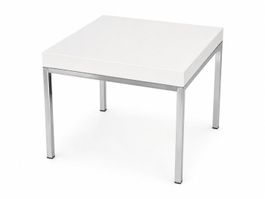Moderner Beistelltisch in Weiss mit Metallgestell