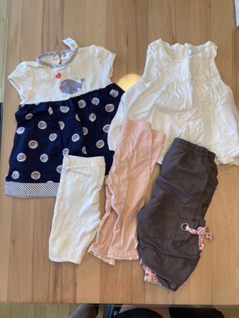 Gr68 🌸🌼Frühling Set: 2 Kleid + 2 leggins + 1 hose