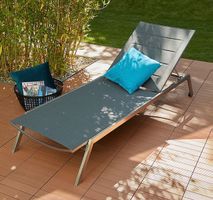 2 Sonnenliegen aus Edelstahl Textilene 200 × 70 × 30 cm