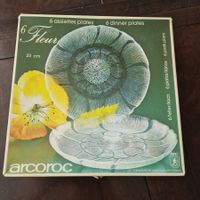 6 neue Vintage-Teller der Serie Arcoroc Fleur, 22 cm,  Origi