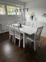 IKEA Esstisch, weiss, ausziehbar mit 6 Stühlen