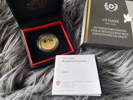Swissmint Goldmünze «175 Jahre Bundesverfassung» - PP neu