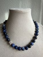 Sodalith Kette mit Silber Verschluss 925