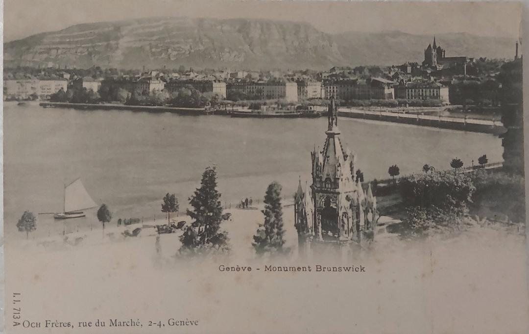 Cartoline postali: GENÈVE - Monument Brunswick – Usato da Delémont venduto da Domdom1