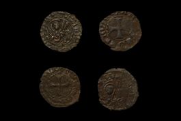 Mittelalterliche Silbermünzen 4x Tornesello Venedig