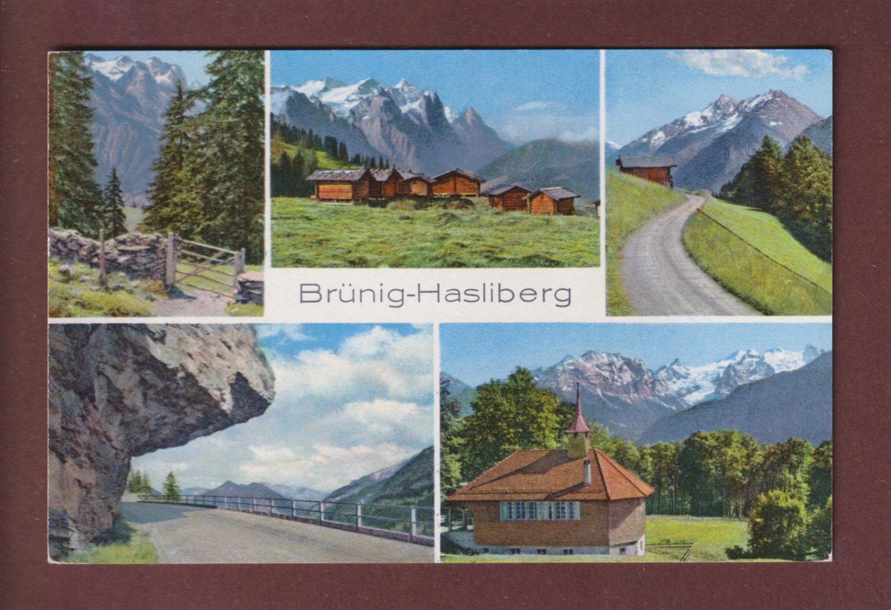 Ansichtskarten: BRÜNIG-HASLIBERG - 5 Bilder - 1963 – Gebraucht aus Pully von nicecards