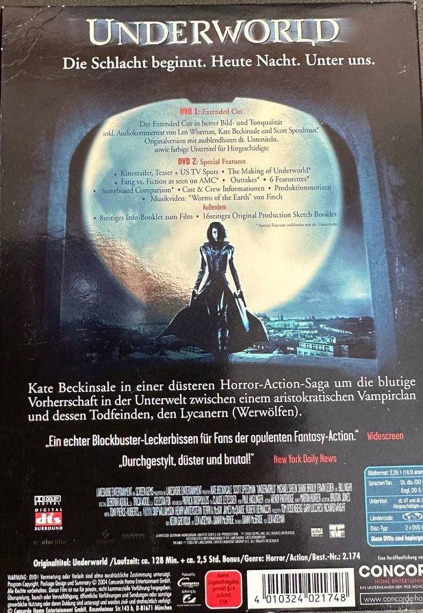 Tutti i DVDs: 5 Underworld Filme DVD Sammlung (1-Evolution-Awaking-Bloo... – Usato da Beringen venduto da Mantafisch1 2