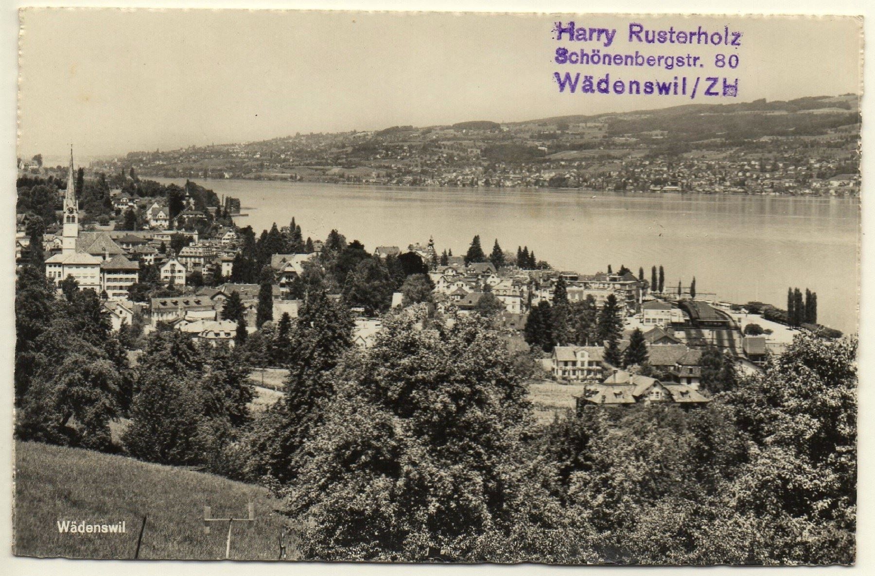 Cartoline postali: WÄDENSWIL Stempel Harry Rusterholz – Usato da Jona venduto da philajona