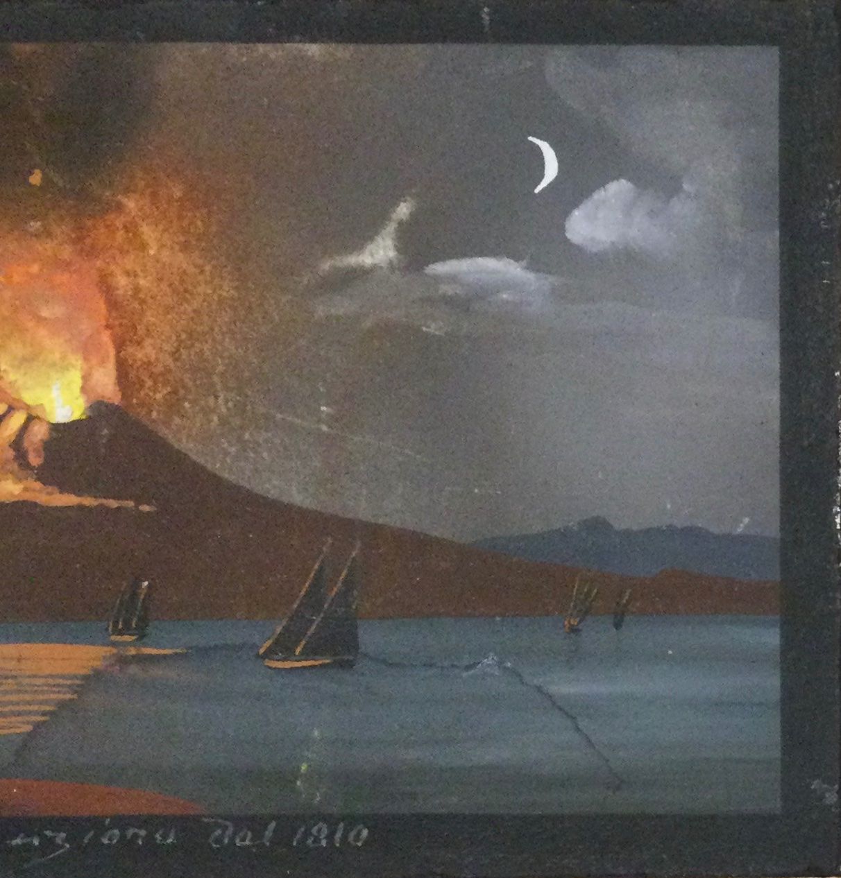 Gemälde: Antike Napoli Vulkan Gouache Gemälde – Gebraucht aus Root von  2