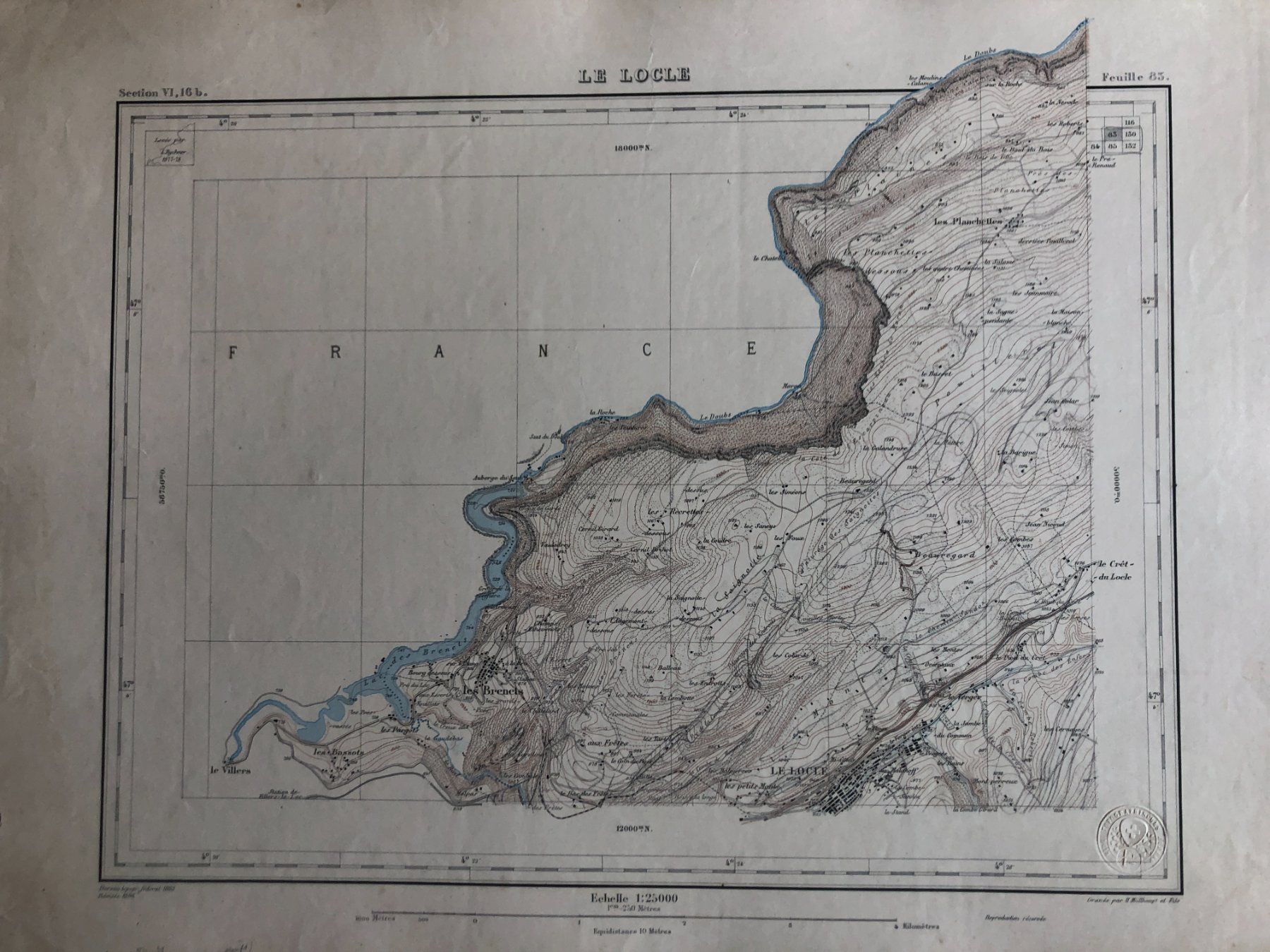 Landkarten & Atlanten: Siegfriedatlas Bl. 83: Le Locle 1885 – Gebraucht aus Zürich von allp 1