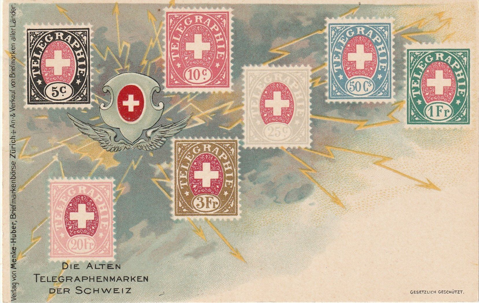Ansichtskarten: BRIEFMARKEN-SPRACHE, TELEGRAPHENMARKEN, LP – Neu (gemäss Beschreibung) aus Bure von Tarif