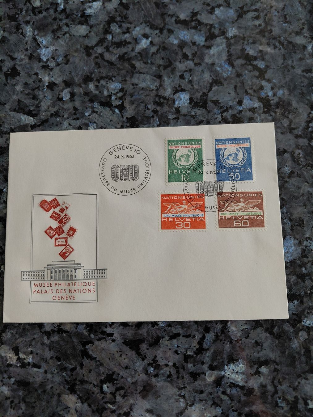 Tutti i francobolli: Billet de poste ONU Musée Philatélique Genève 1962 – Usato da Bonaduz venduto da topolino052